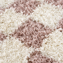 Load image into Gallery viewer, Atira Pink Checkered Shag Rug
