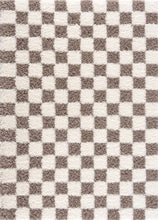 Load image into Gallery viewer, Atira Brown Checkered Area Rug