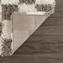 Load image into Gallery viewer, Atira Brown Checkered Area Rug
