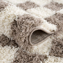 Load image into Gallery viewer, Atira Brown Checkered Area Rug