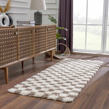 Load image into Gallery viewer, Atira Brown Checkered Area Rug
