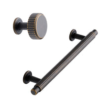 Load image into Gallery viewer, Dark Rubbed Bronze "Villa" Cabinet Knobs and Pulls | Fluted Cabinet Hardware