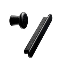 Load image into Gallery viewer, Black Stained Wood "Classis" Cabinet Knob and Drawer Pull