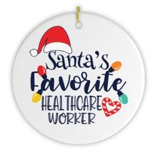Carregar imagem no visualizador da galeria, Santa's Favorite Healthcare Worker Christmas Ornament