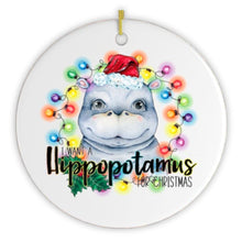Carregar imagem no visualizador da galeria, Hippopotamus Christmas Ornament