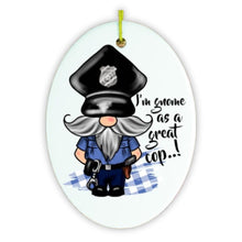 Carregar imagem no visualizador da galeria, Gnome Cop Funny Police Quote Ornament