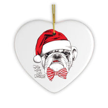Load image into Gallery viewer, Bulldog with Bow Christmas Ornament