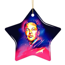 Load image into Gallery viewer, Elon Musk Christmas Ornament, Abstract Digital Art Tesla and SpaceX