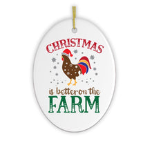 Cargar imagen en el visor de la galería, Christmas is Better on the Farm Rooster Ornament