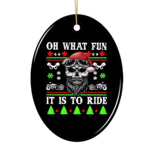 Load image into Gallery viewer, Biker Skull Santa Christmas Ornament