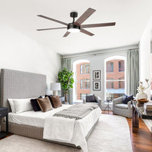 Carregar imagem no visualizador da galeria, 60" Volga DC Motor 6 Blades Modern Downrod Mount Ceiling Fan with Remote Control