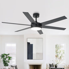 Carregar imagem no visualizador da galeria, 60" Volga DC Motor 6 Blades Modern Downrod Mount Ceiling Fan with Remote Control