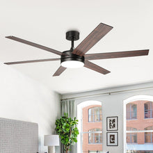 Carregar imagem no visualizador da galeria, 60" Volga DC Motor 6 Blades Modern Downrod Mount Ceiling Fan with Remote Control