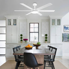 Carregar imagem no visualizador da galeria, 60" Volga DC Motor 6 Blades Modern Downrod Mount Ceiling Fan with Remote Control