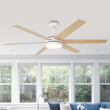 Carregar imagem no visualizador da galeria, 60" Volga DC Motor 6 Blades Modern Downrod Mount Ceiling Fan with Remote Control