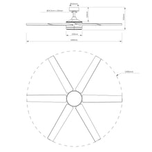 Carregar imagem no visualizador da galeria, 60" Volga DC Motor 6 Blades Modern Downrod Mount Ceiling Fan with Remote Control