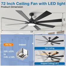 Carregar imagem no visualizador da galeria, 72 Inch Elbe Modern Downrod Mount Ceiling Fan with Light and Remote Control