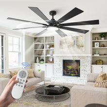 Carregar imagem no visualizador da galeria, 72 Inch Elbe Modern Downrod Mount Ceiling Fan with Light and Remote Control