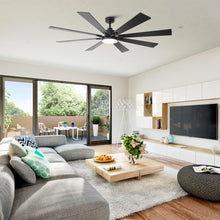 Carregar imagem no visualizador da galeria, 72 Inch Elbe Modern Downrod Mount Ceiling Fan with Light and Remote Control
