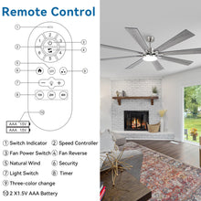 Carregar imagem no visualizador da galeria, 72 Inch Elbe Modern Downrod Mount Ceiling Fan with Light and Remote Control