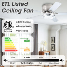 Carregar imagem no visualizador da galeria, 52" Vaczon 5 Blades with LED Light and Remote Control