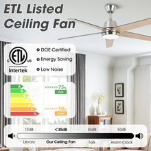 Carregar imagem no visualizador da galeria, 52" Vaczon 5 Blades Ceiling Fan with LED Light and Remote Control