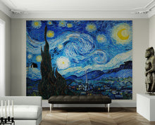 Carregar imagem no visualizador da galeria, Vincent Van Gogh's The Starry Night Painting Wallpaper Mural. #6742