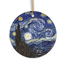 Carregar imagem no visualizador da galeria, Vincent Van Gogh The Starry Night Ceramic Ornament, Famous Painting Christmas Decoration Souvenir