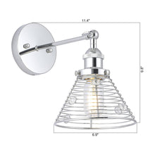 Carregar imagem no visualizador da galeria, 1-Light Modern Silver Wall Scone Light