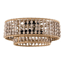 Carregar imagem no visualizador da galeria, Farmhouse 3-Light Wood Beaded Flush Mount Ceiling Lights