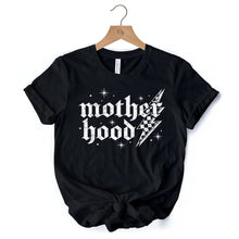 Cargar imagen en el visor de la galería, Checkered Motherhood Lightning T-Shirt, Black and White Retro Tee for Strong Mothers