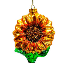 Carregar imagem no visualizador da galeria, (Pre-Order) Glossy Charming Sunflower Glass Christmas Ornament, Flower Holiday Decor