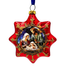 Carregar imagem no visualizador da galeria, (Pre-Order) Graceful Nativity Star Glass Christmas Ornament, Unique Christian Religious Decor