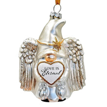 Carregar imagem no visualizador da galeria, Love is Eternal Angelic Gnome Glass Ornament, White Angel Delicate Sentimental Tree Decoration