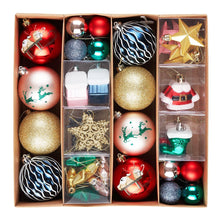 Carregar imagem no visualizador da galeria, Premium Christmas Ornament Eclectic Bundle Set, 60 Glitter Filled Baubles, Homes, Star Charms
