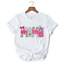 Carregar imagem no visualizador da galeria, Preppy Pink Mama Coquette T-Shirt, Retro White and Black Tee for Trendy and Stylish Moms