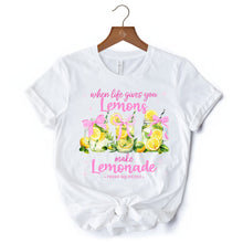 Load image into Gallery viewer, When Life Gives You Lemons Make Lemonade T-Shirt, Coquette White, Natural and Black Summer Girl Tee