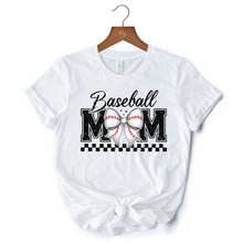 Carregar imagem no visualizador da galeria, Baseball Mom Coquette Bow Retro T-Shirt, Stylish Game Day White Tee for Trendy and Proud Sports Mothers