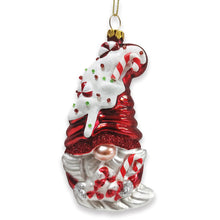 Carregar imagem no visualizador da galeria, Candy Cane Gnome Glass Christmas Ornament