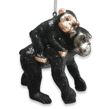 Cargar imagen en el visor de la galería, Charming Gorilla Family Kinship Glass Ornament, Mother and Baby Animal Christmas Tree Decor
