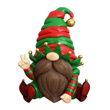 Cargar imagen en el visor de la galería, Cheerful Elf Gnome Festive Figurine, 8" Christmas Garden Statue