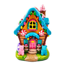 Carregar imagem no visualizador da galeria, Sugary Haven Candy House Tabletop Figurine, 7" LED Christmas Gingerbread Style Home Decoration