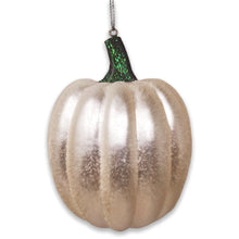 Load image into Gallery viewer, White Pumpkin Glass Christmas Ornament