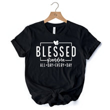 Load image into Gallery viewer, Blessed Grandma T-Shirt, All Day Every Day White and Black Tee for Faithful Grandmothers