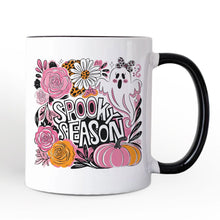 Load image into Gallery viewer, Boho Spooky Season Ghost Personalized Mug, Cute Halloween Gift with Custom Name with Fall Pumpkins