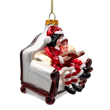 Carregar imagem no visualizador da galeria, (Pre-Order) Charming Kids on the Couch Glass Christmas Ornament, Sentimental Holiday Tree Decor