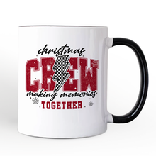 Cargar imagen en el visor de la galería, Christmas Crew Making Memories Together Personalized Mug, Checkered Lightning Retro Holiday Gift with Custom Name
