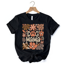 Load image into Gallery viewer, Dog Mama Boho Floral T-Shirt, White and Black Tee for Proud and Stylish Pet Lovers
