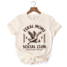 Carregar imagem no visualizador da galeria, Feral Moms Social Club Goose T-Shirt, Funny White and Natural Tee for Loud and Proud Moms