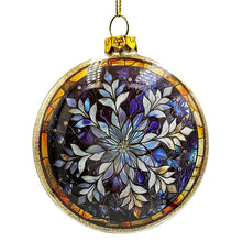 Load image into Gallery viewer, Festive Snowman Stained Glass Christmas Ornament